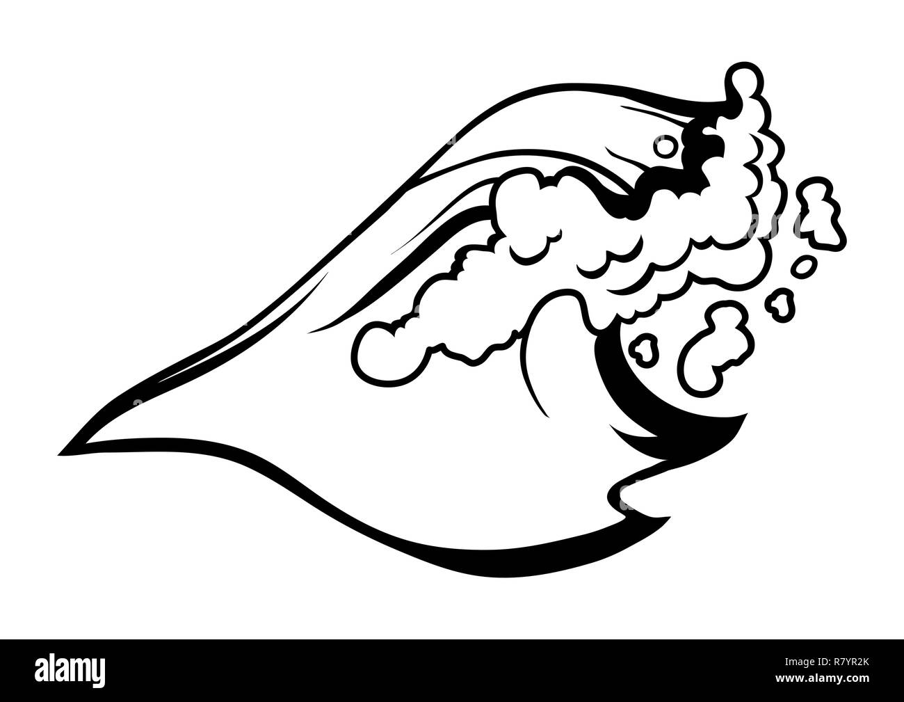 Plage noir et blanc dessin Banque d'images détourées - Alamy