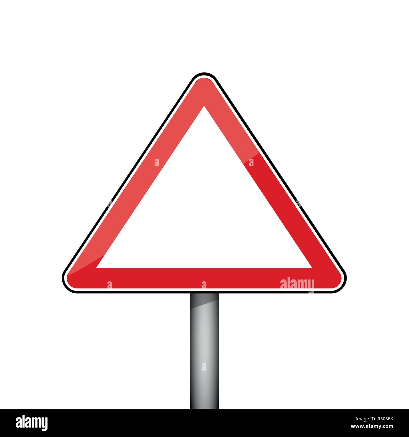 Panneau routier rouge triangulaire illustration vecteur EPS10 Illustration de Vecteur