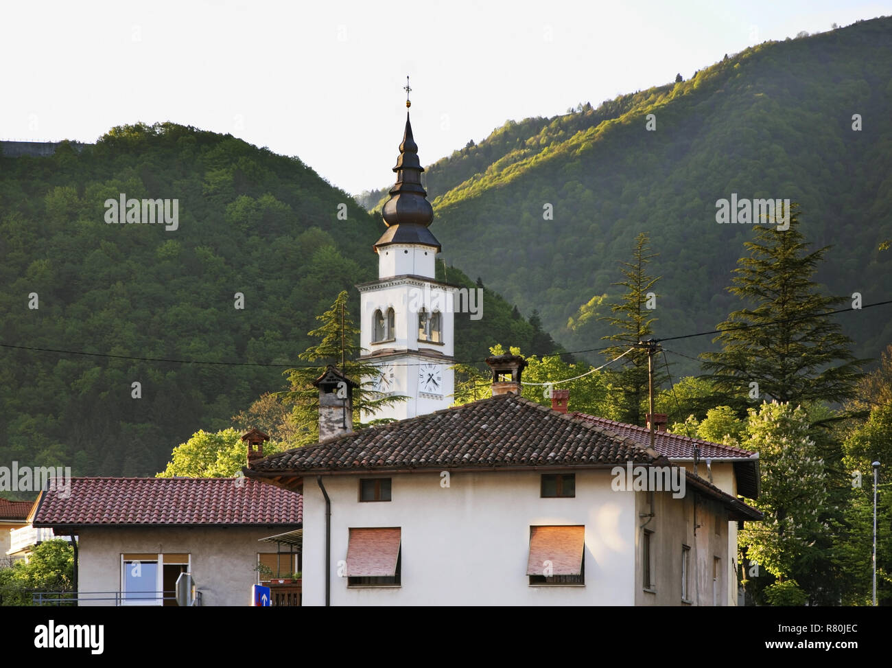 Église de l'Assomption de la Vierge Marie à Tolmin. La Slovénie Banque D'Images