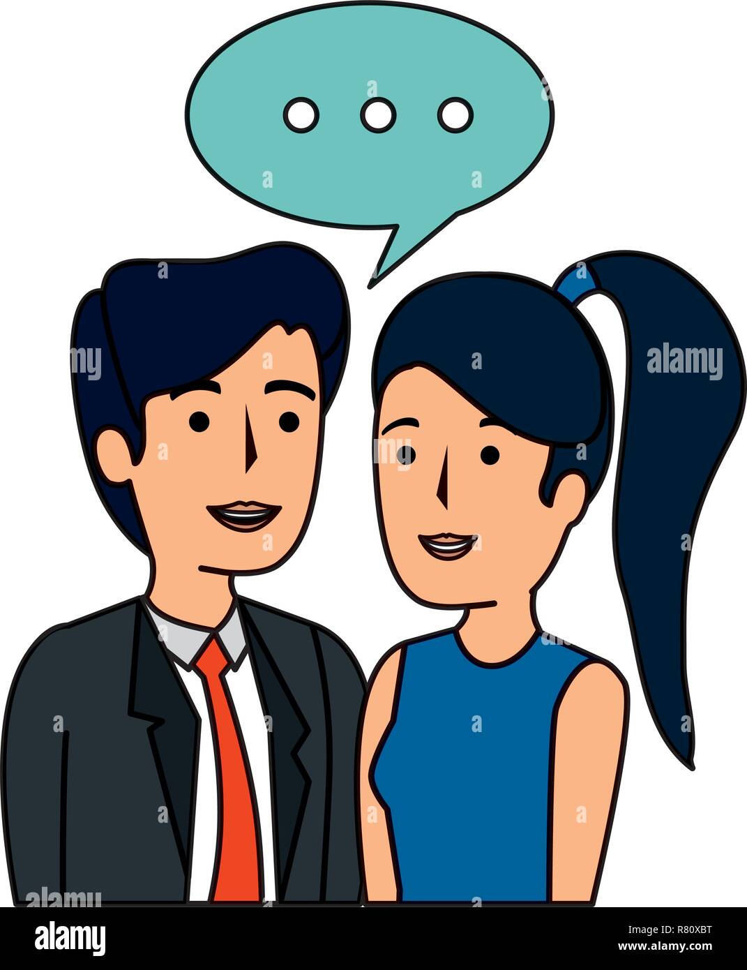 Couple talking business illustration design vecteur caractères avatars Illustration de Vecteur