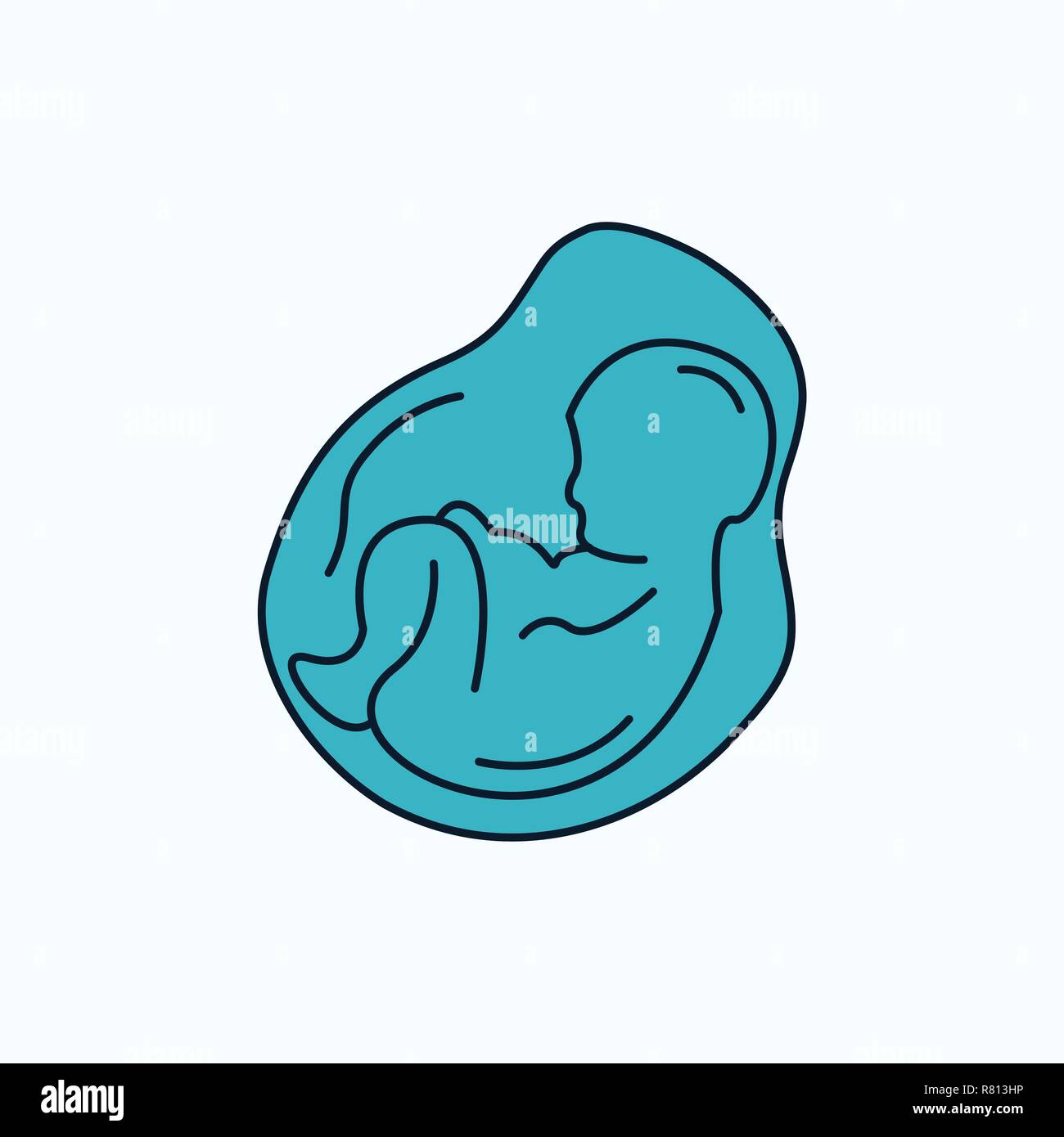 Bébé, grossesse, grossesse, obstétrique, fœtus Télévision. Icône signe vert et jaune et de