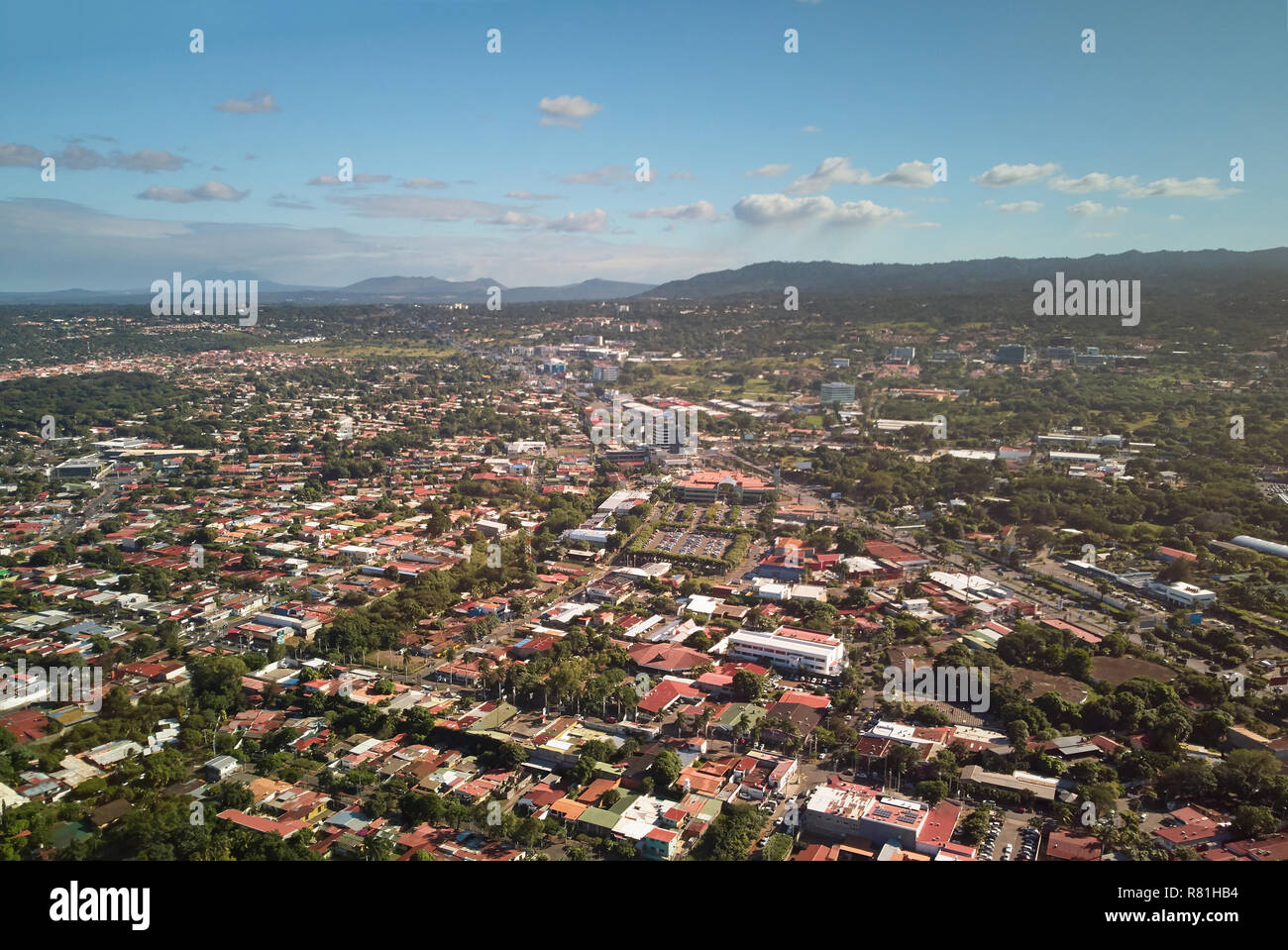 Journée chaude en Amérique centrale au-dessus du drone aérien voir Banque D'Images