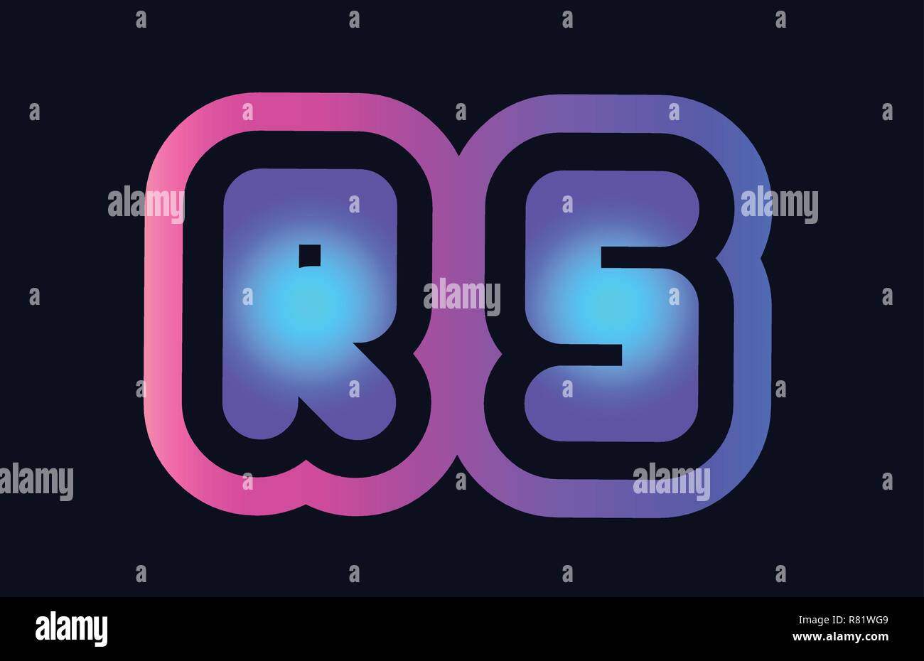 Conception de combinaison alphabet lettre rs r s couleur rose dégradé bleu approprié comme un logo pour une entreprise ou de l'entreprise Illustration de Vecteur