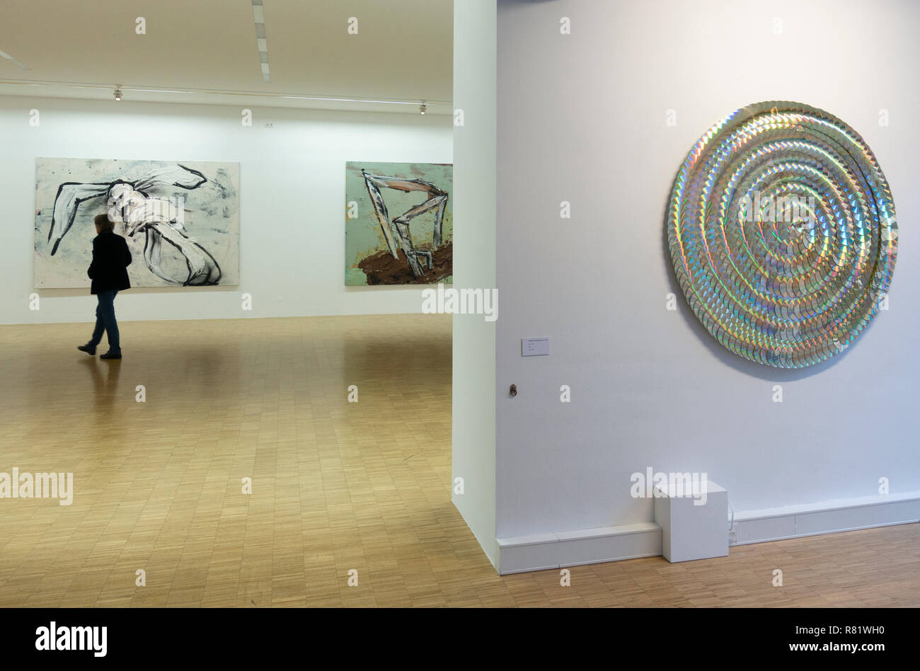 Spira Installation def par Detlef Schweiger à Boîte à lumière au musée d'art moderne au Musée par démenagement dans Celle, Basse-Saxe, Allemagne Banque D'Images