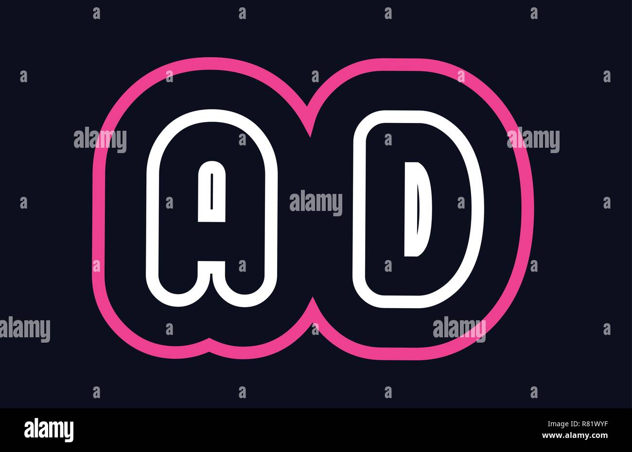 Bleu Blanc Rose combinaison alphabet lettre annonce a d logo design adapté pour une société ou entreprise Illustration de Vecteur