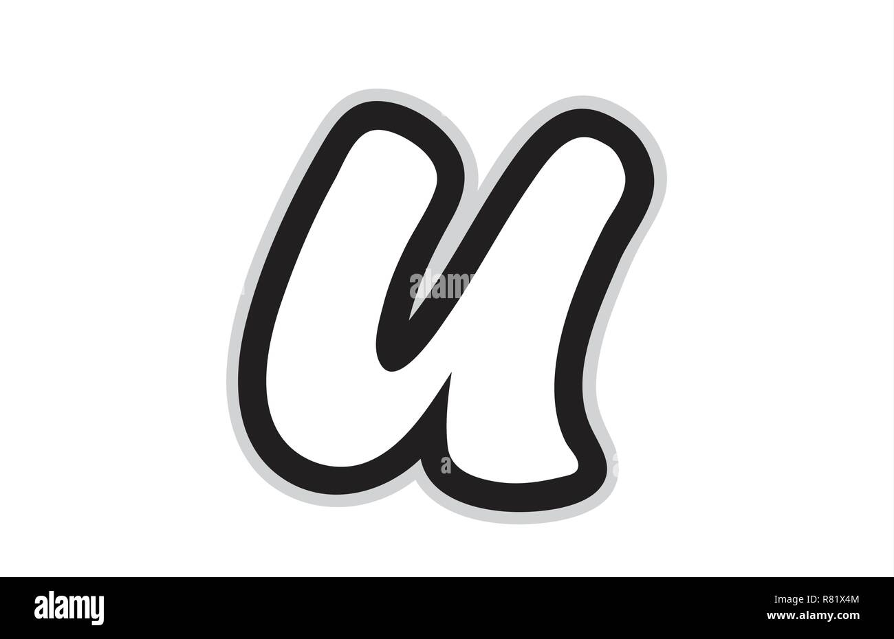 Conception de lettre alphabet noir et blanc u approprié comme un logo pour une entreprise ou de l'entreprise Illustration de Vecteur