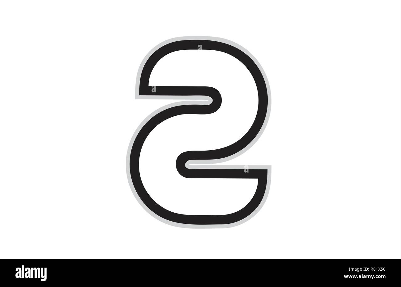 Conception de noir et blanc numéro 2 approprié comme un logo pour une entreprise ou de l'entreprise Illustration de Vecteur
