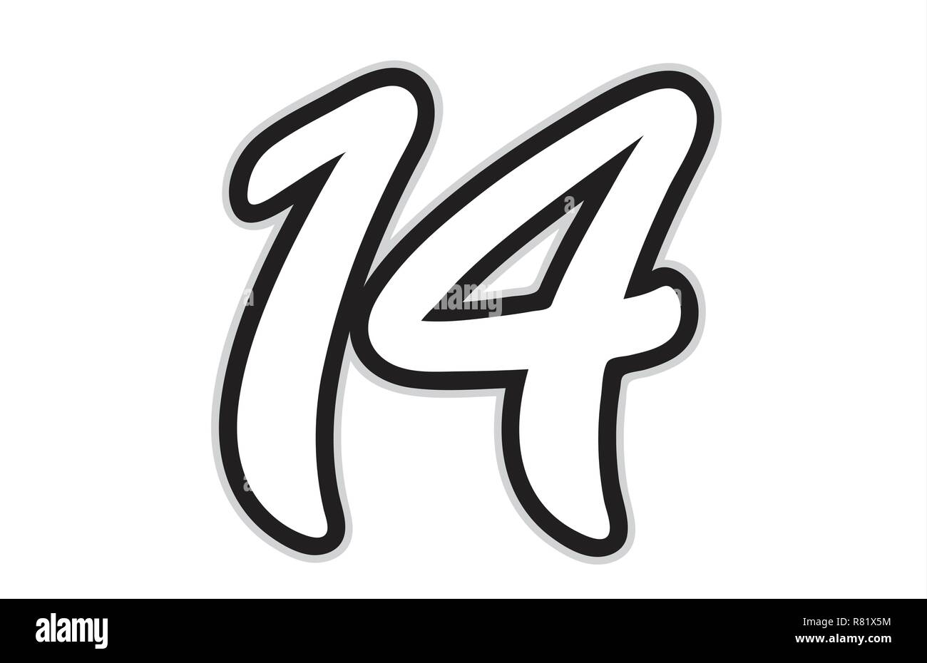 Conception de noir et blanc numéro 14 approprié comme un logo pour une entreprise ou de l'entreprise Illustration de Vecteur