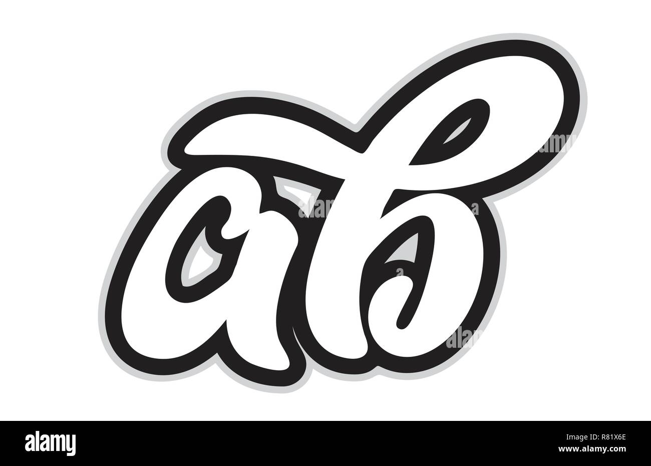 Conception de lettre alphabet noir et blanc combinaison ab a b approprié comme un logo pour une entreprise ou de l'entreprise Illustration de Vecteur