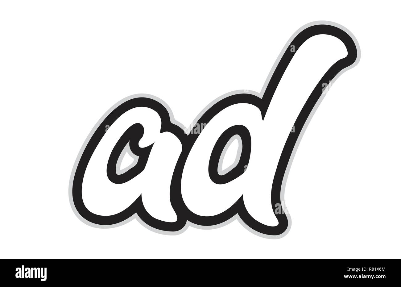 Conception de lettre alphabet noir et blanc combinaison annonce a d approprié comme un logo pour une entreprise ou de l'entreprise Illustration de Vecteur