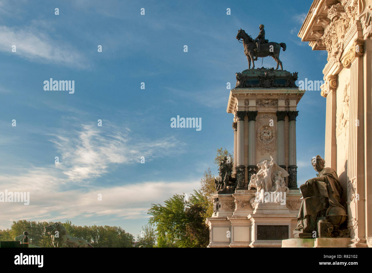 Monument à Alfonso XII, Madrid, Espagne Banque D'Images