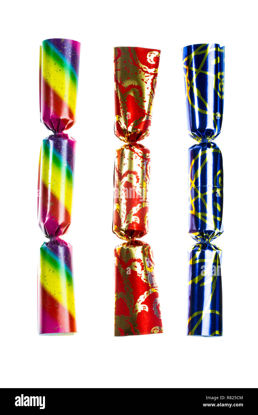 Les biscuits de Noël, party poppers Banque D'Images