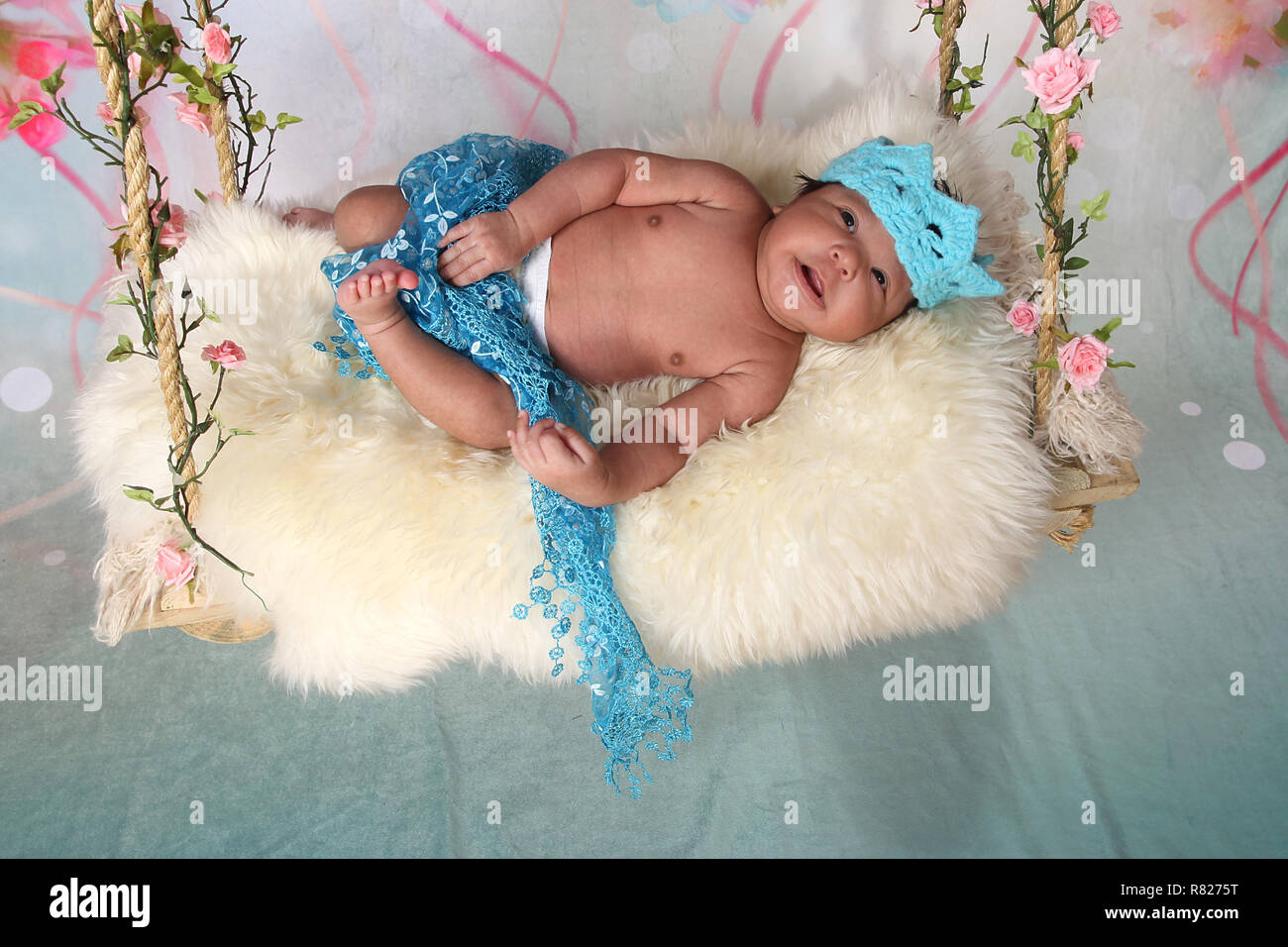 Mixed Race New Born Baby Boy Banque D'Images