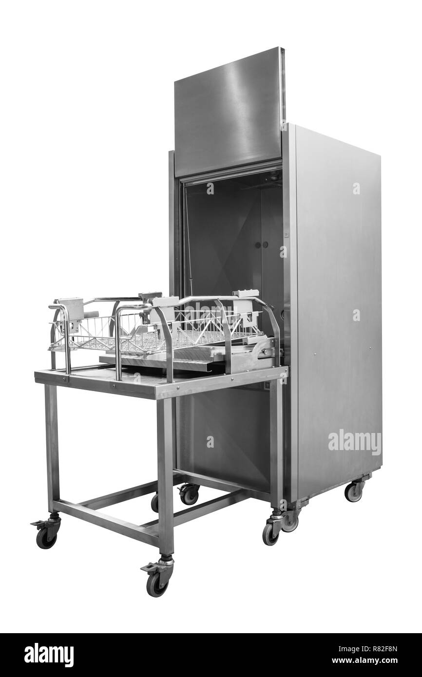 Lave-vaisselle professionnel isolé sur fond blanc Banque D'Images