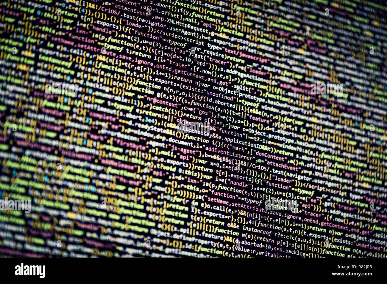 Le cyberespace - ouvrir le code source du programme concept Banque D'Images