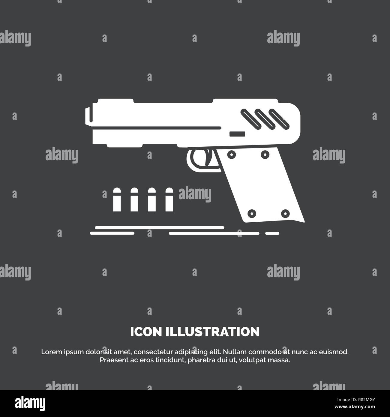 Icône De Ligne Et Glyphe De Pistolet Arme Et Revolver Pistolet Signe Graphiques Gm1125878307 296155238