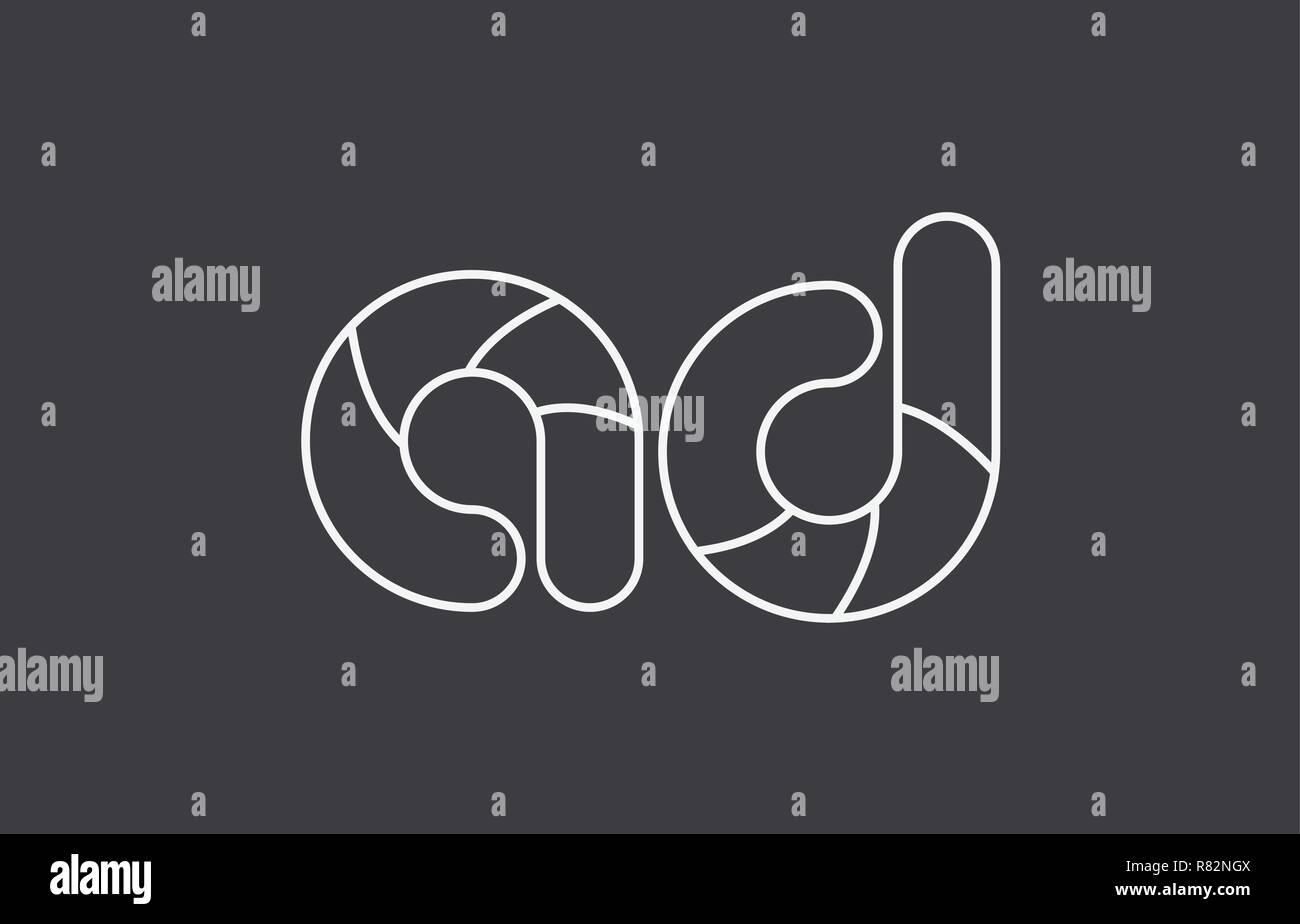 Gris blanc noir lettre d'alphabet ad un combinaison logo design adapté pour une société ou entreprise Illustration de Vecteur