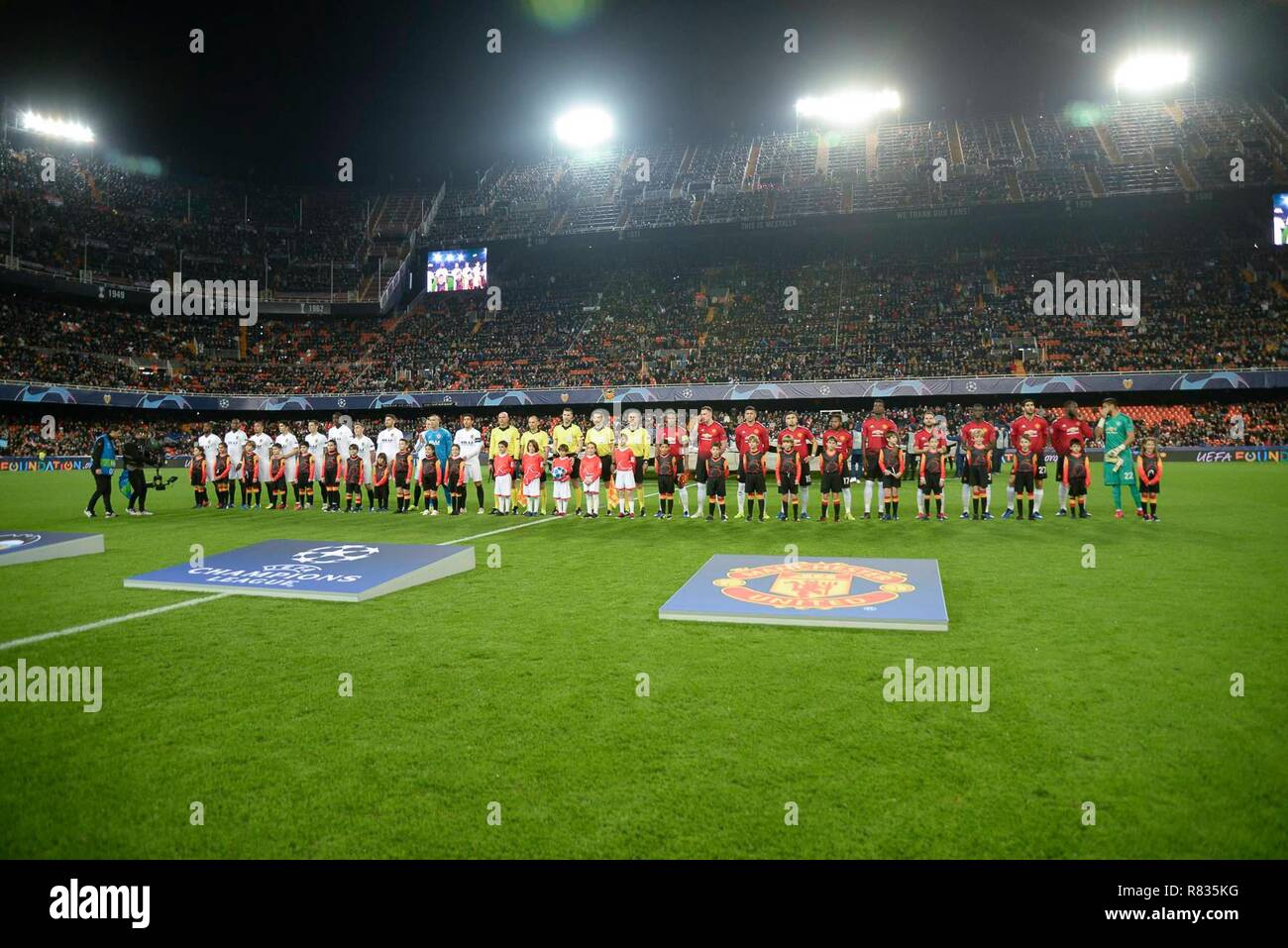 Valence, Espagne. 12 Décembre, 2018. Ligue des Champions, match de football entre Valence et Manchester le 12 décembre, au stade Mestalla de Valence, Espagne. Foto : Xisco Navarro Cordon Cordon Crédit : Presse Presse/Alamy Live News Banque D'Images