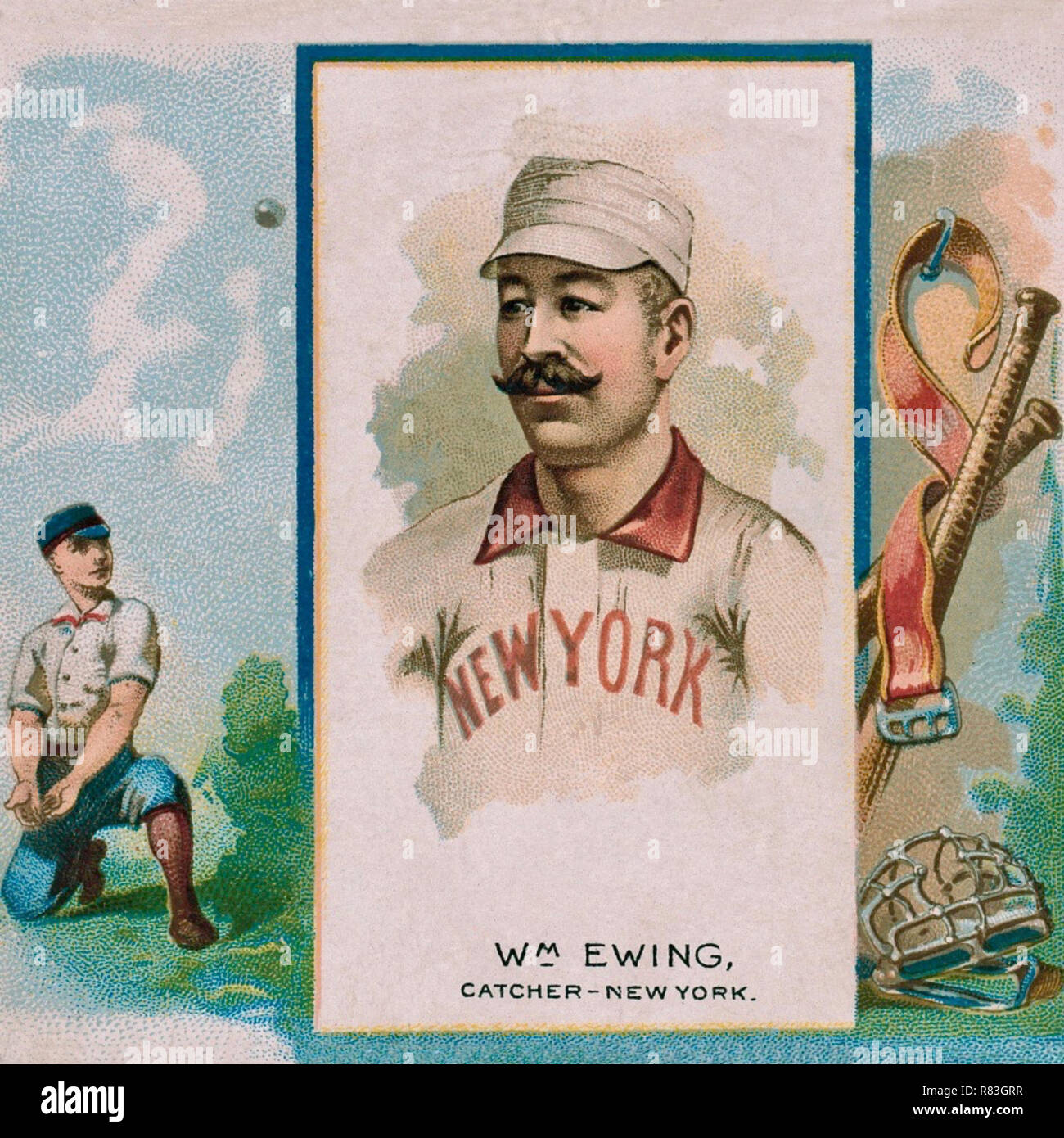 William 'Buck' Ewing, New York Giants, Allen et Champions du Monde 1888 Ginter. Banque D'Images