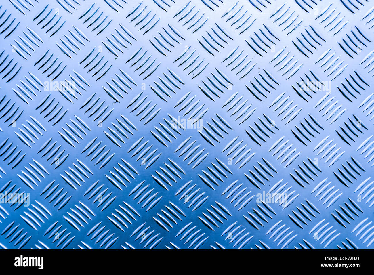 Checker plate texture bleu Banque D'Images