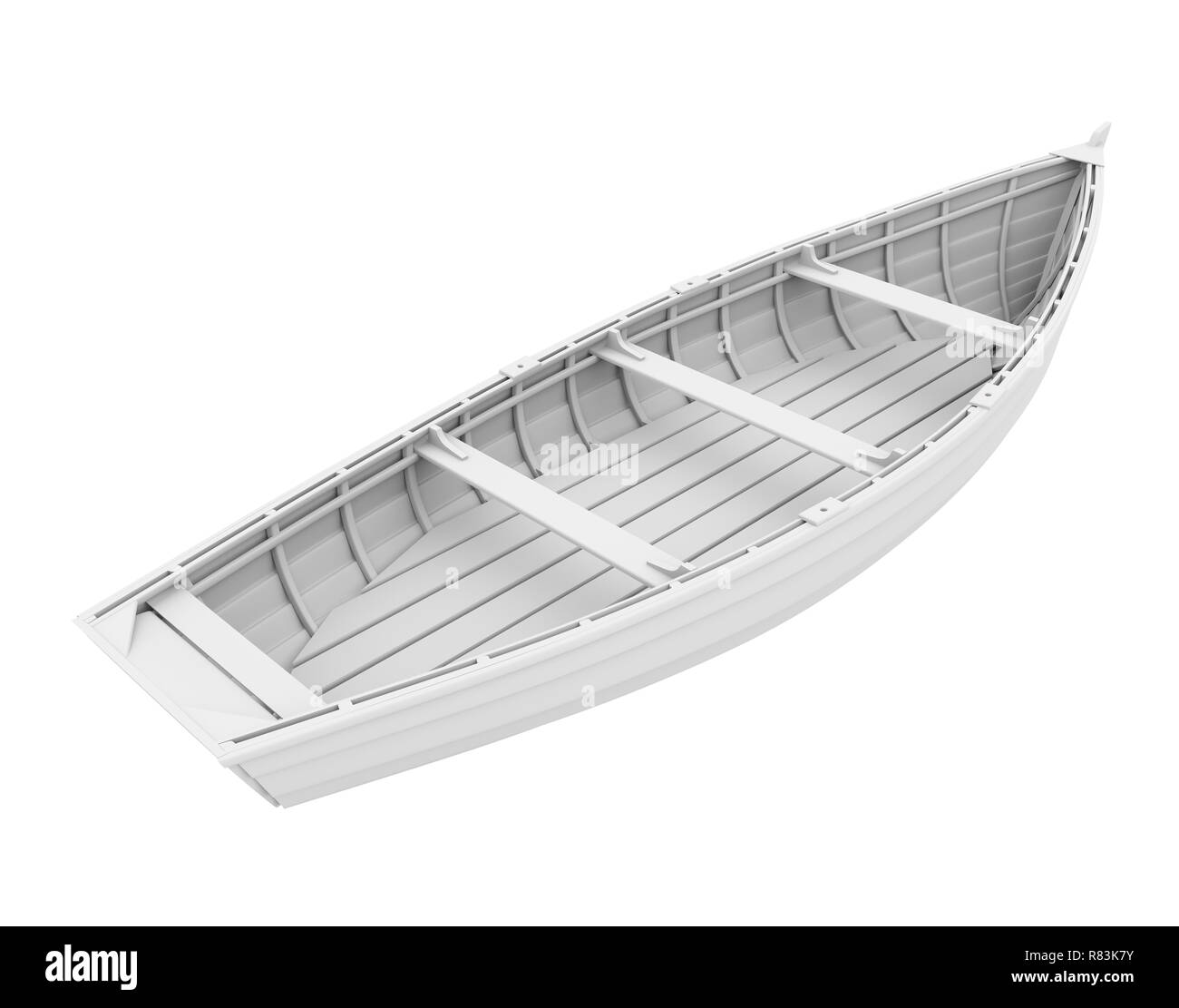 Bateau en bois isolé Banque D'Images