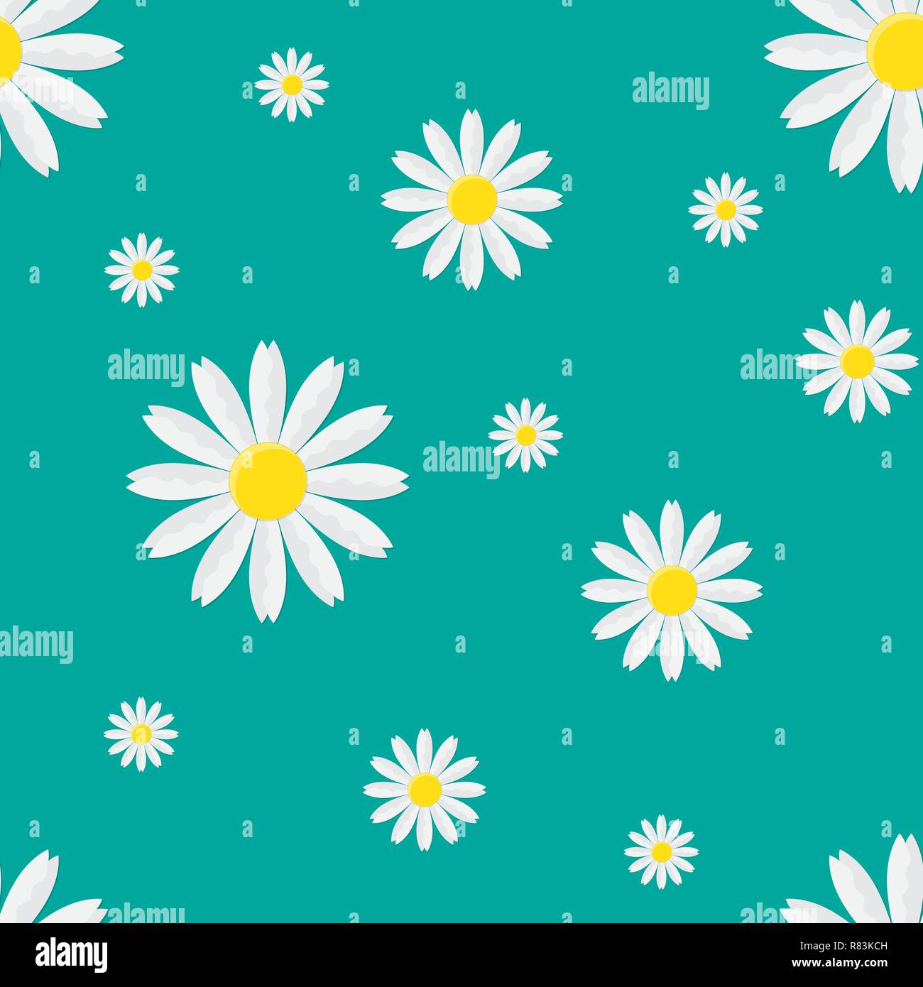 Avec motif florale de camomille. Vector illustration. Jolie fleur en télévision style. Illustration de Vecteur