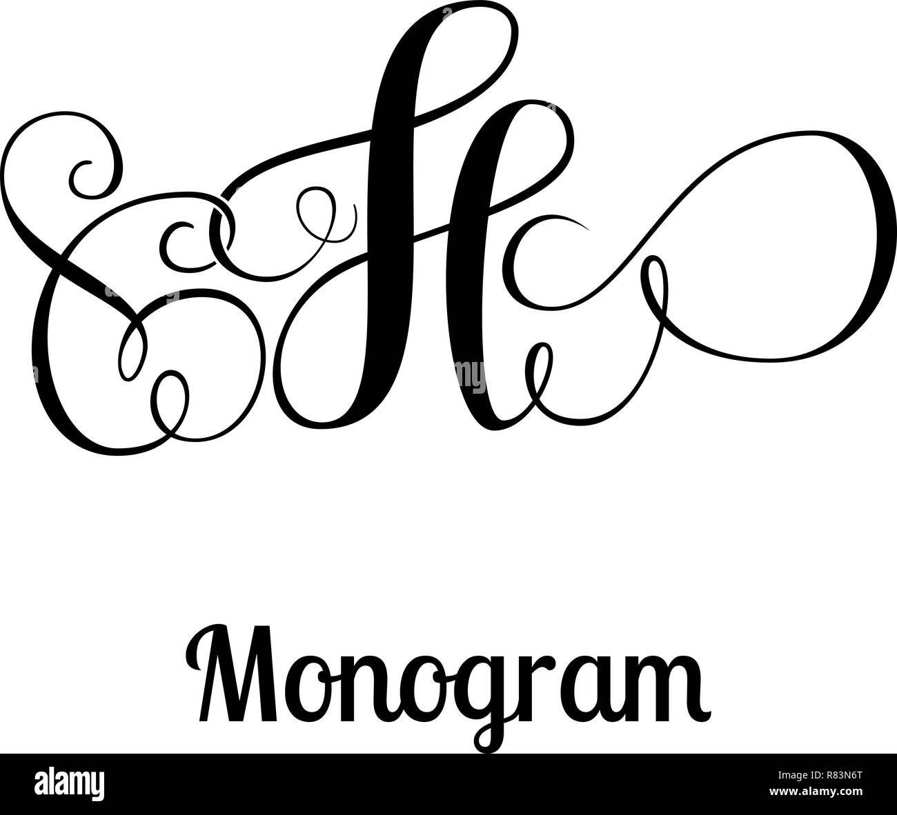 Monogramme élégant design - lettre H Illustration de Vecteur