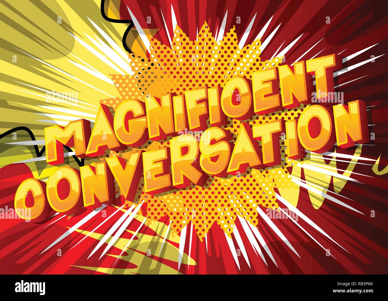 Conversation magnifique - Vector illustration comic book style phrase sur fond abstrait. Illustration de Vecteur