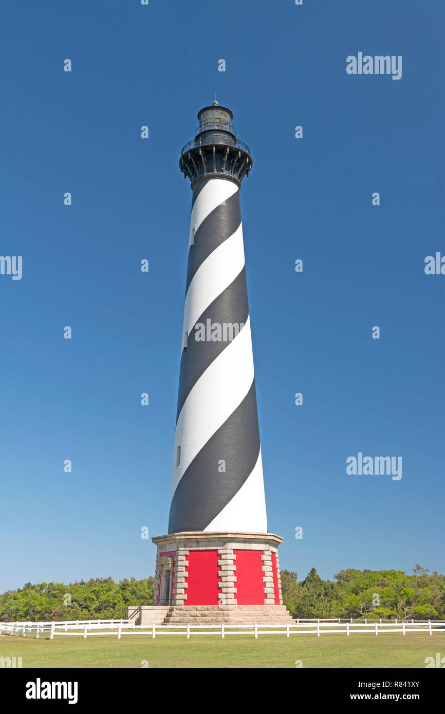 Le phare de Cape Hatteras près de Buxton, Caroline du Nord sur les bancs extérieurs Banque D'Images