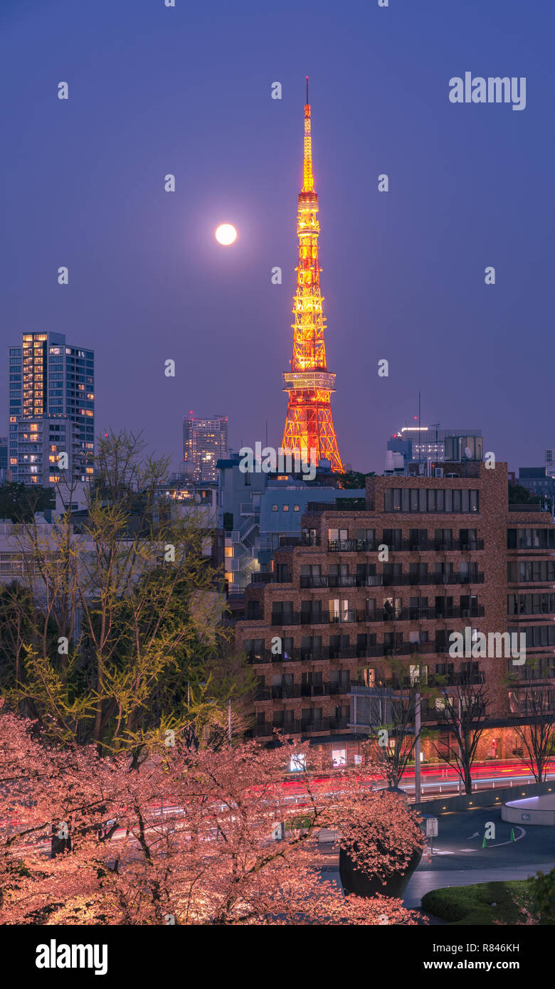 La Tour de Tokyo, Tokyo, Japon. Une tour moderne. Banque D'Images