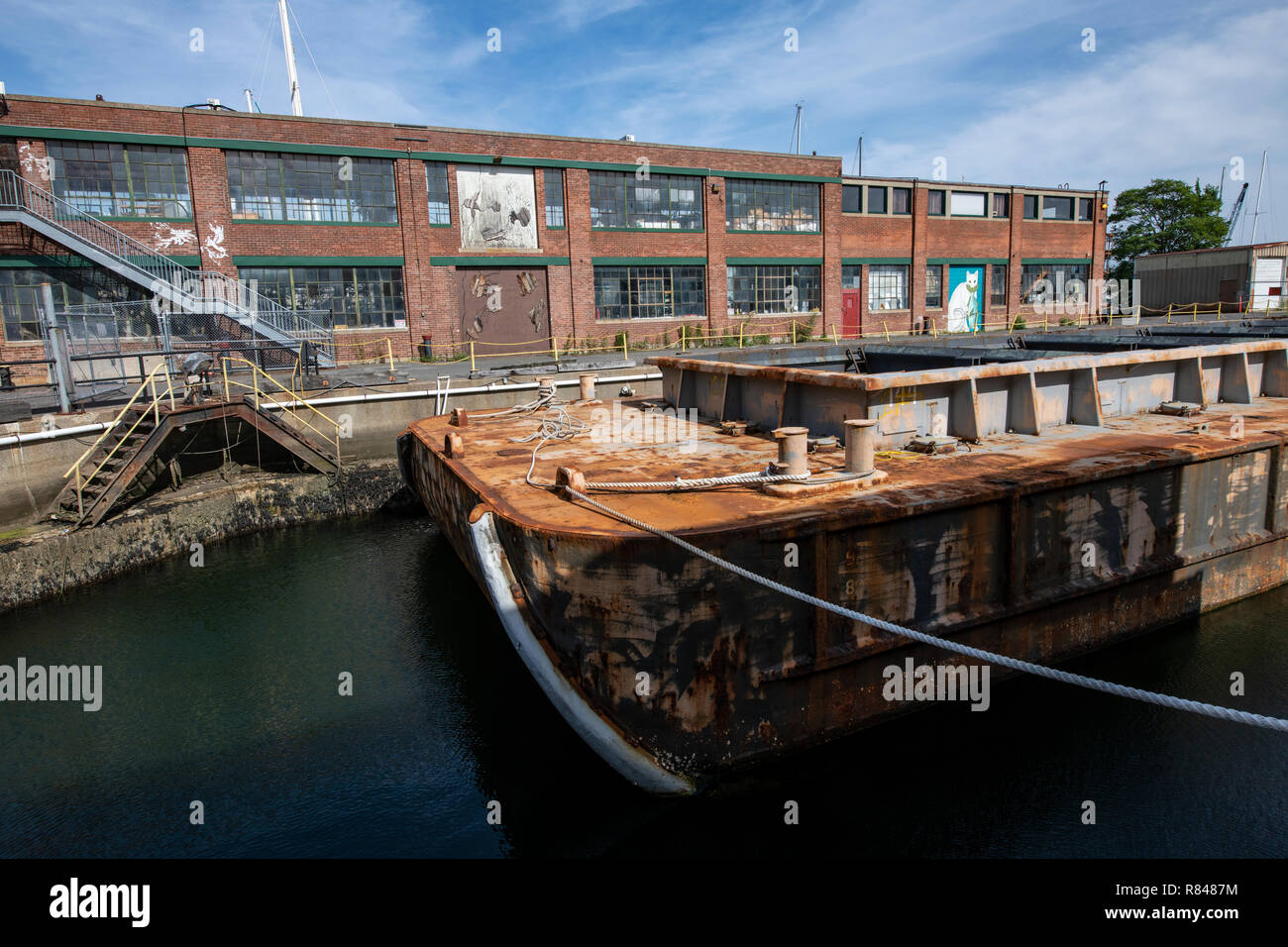 Vieux bâtiment à East Boston Banque D'Images