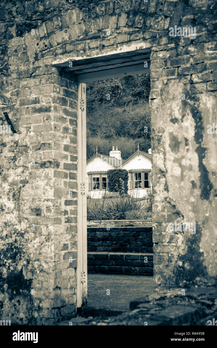 L'Irlande, Connemara, comté de Galway. Château de Kylemore. Jardin clos victorien à l'abbaye de Kylemore Banque D'Images