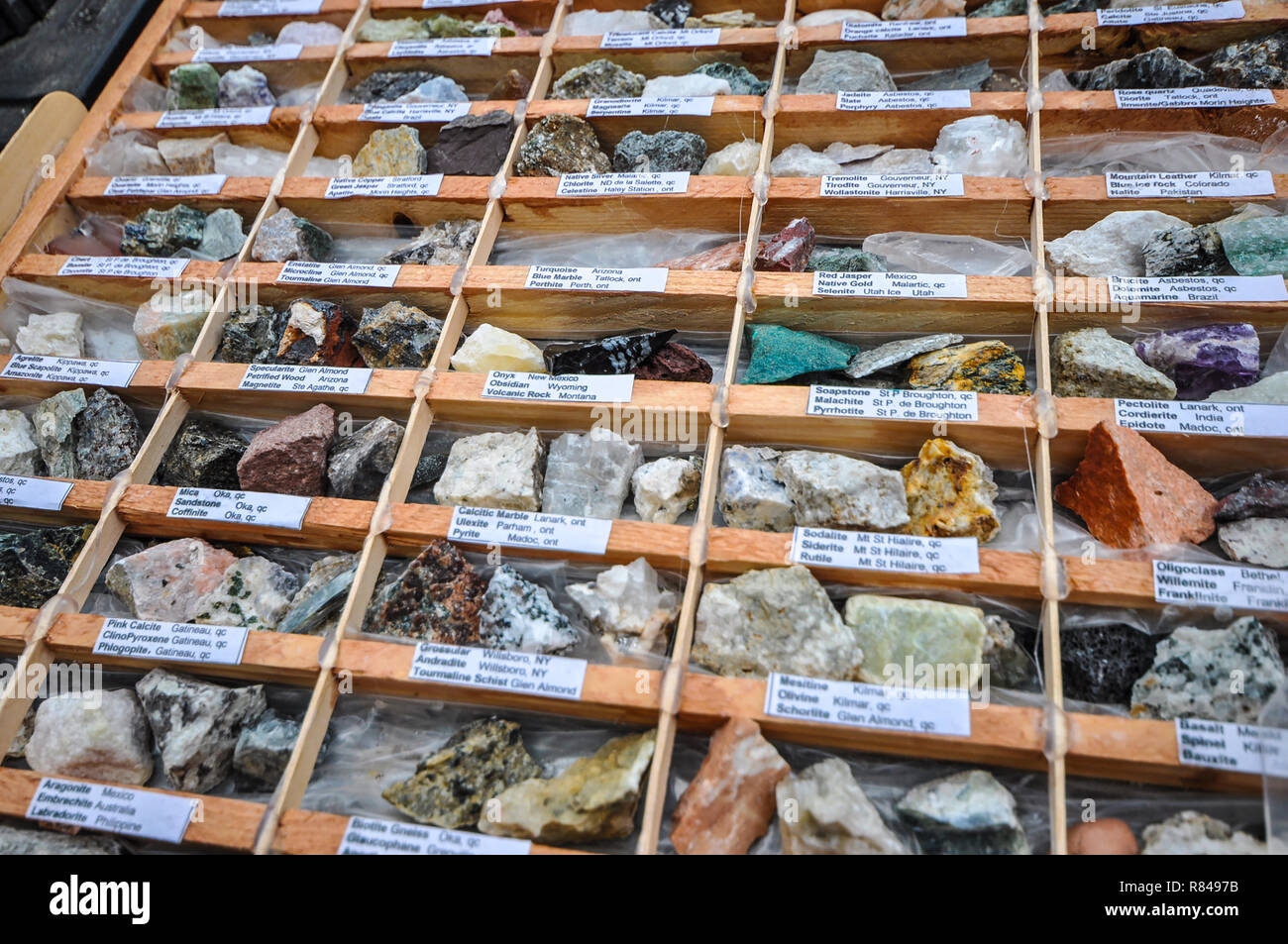 Collection privée de pierres et de minéraux. Rock géologique Banque D'Images