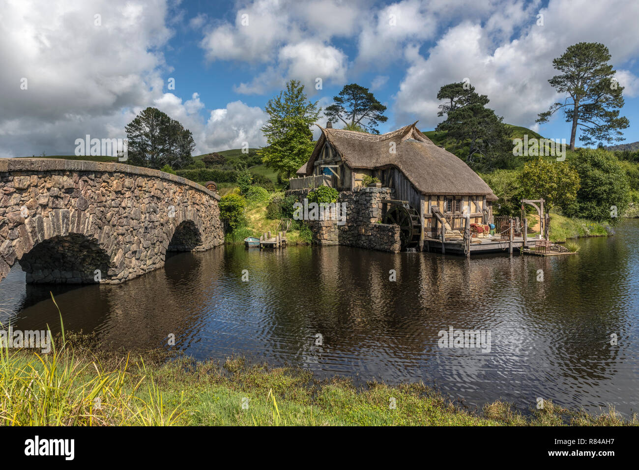 Hobbiton, cinéma, Waikato, Nouvelle-Zélande, Matamata Banque D'Images