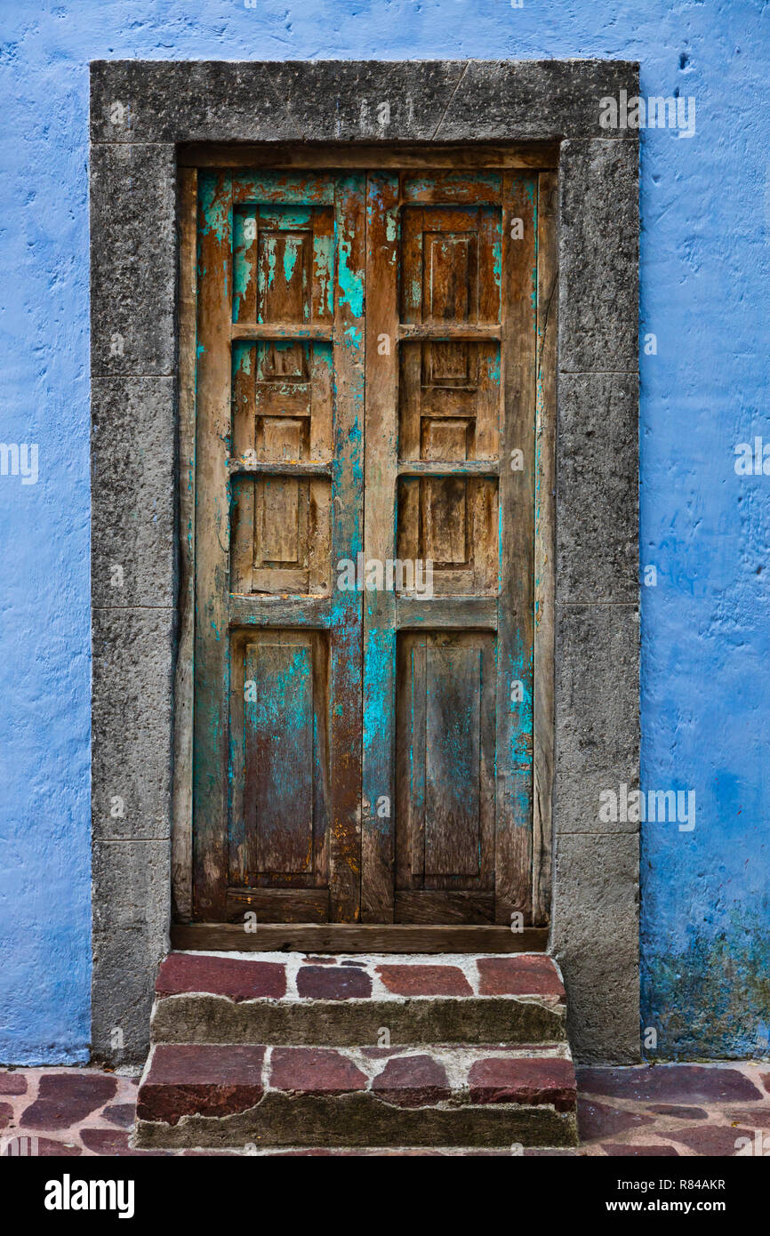 Pierre et bois font partie de l'architecture de San Miguel de Allende, Mexique Banque D'Images
