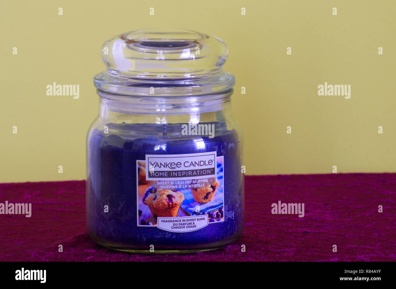 Yankee Candle Accueil Inspiration Parfum sucré muffins aux bleuets Banque D'Images