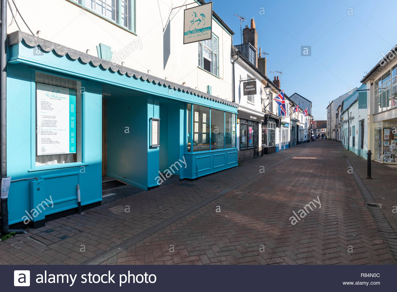 Boutiques dans l'ancienne rue piétonne d'avancement, scène de rue,  Cornwall, Devon, Angleterre, Grande-Bretagne, Royaume-Uni Photo Stock -  Alamy