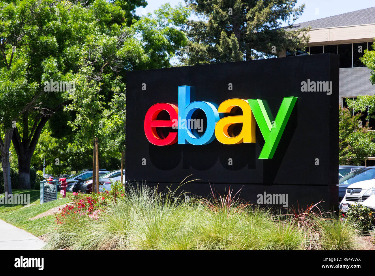 San Jose, Californie, USA - 21 mai 2018 : eBay's du siège, le centre d'accueil nommé Main Street. eBay Inc est un global e-commerce Banque D'Images