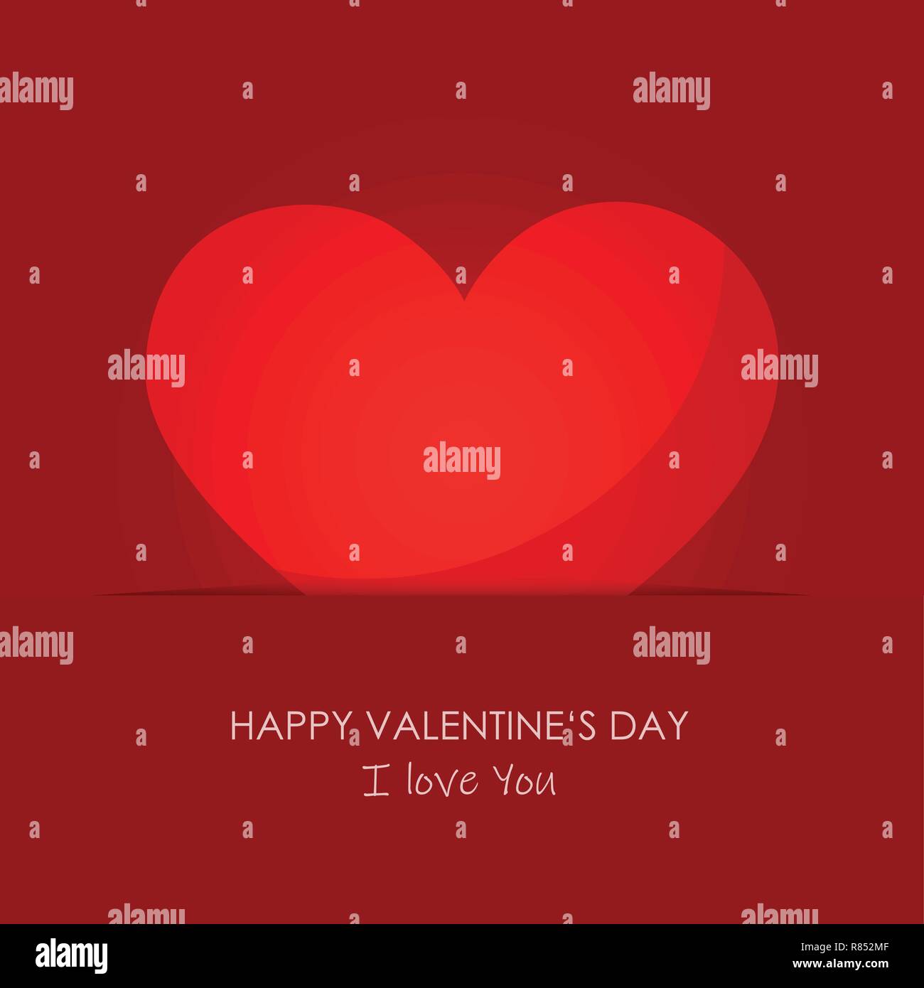 Coeur rouge carte de souhaits pour la Saint-Valentin vector illustration EPS10 Illustration de Vecteur