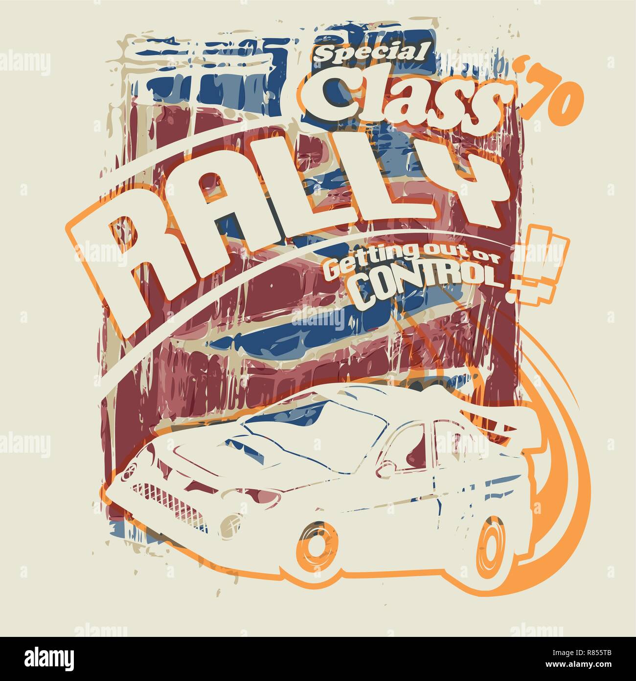 Course de voiture de rallye sur fond brossé, image vectorielle Illustration de Vecteur