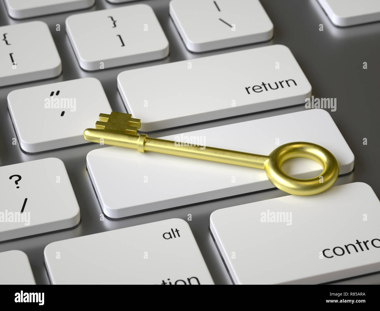Touche du clavier, rendu 3D, conceptual image Banque D'Images