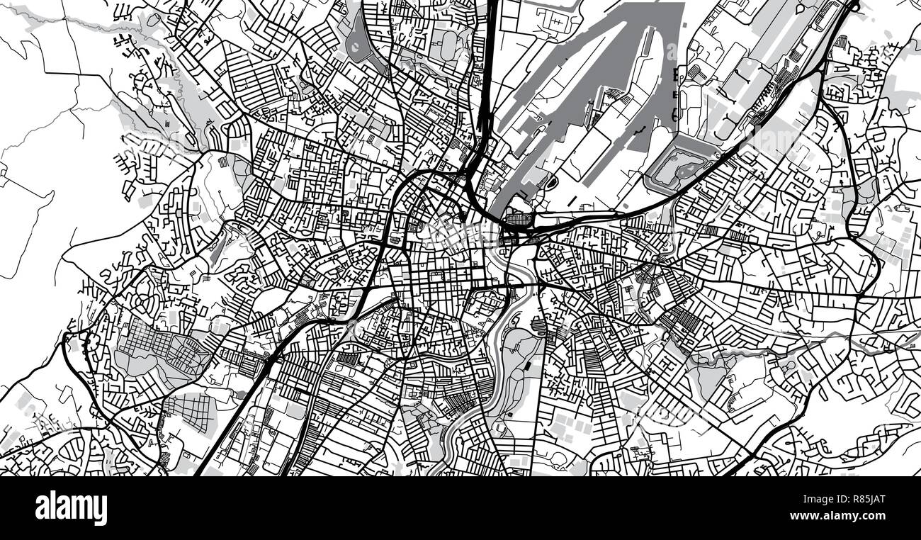 Vecteur urbain plan de la ville de Belfast, en Irlande Illustration de Vecteur