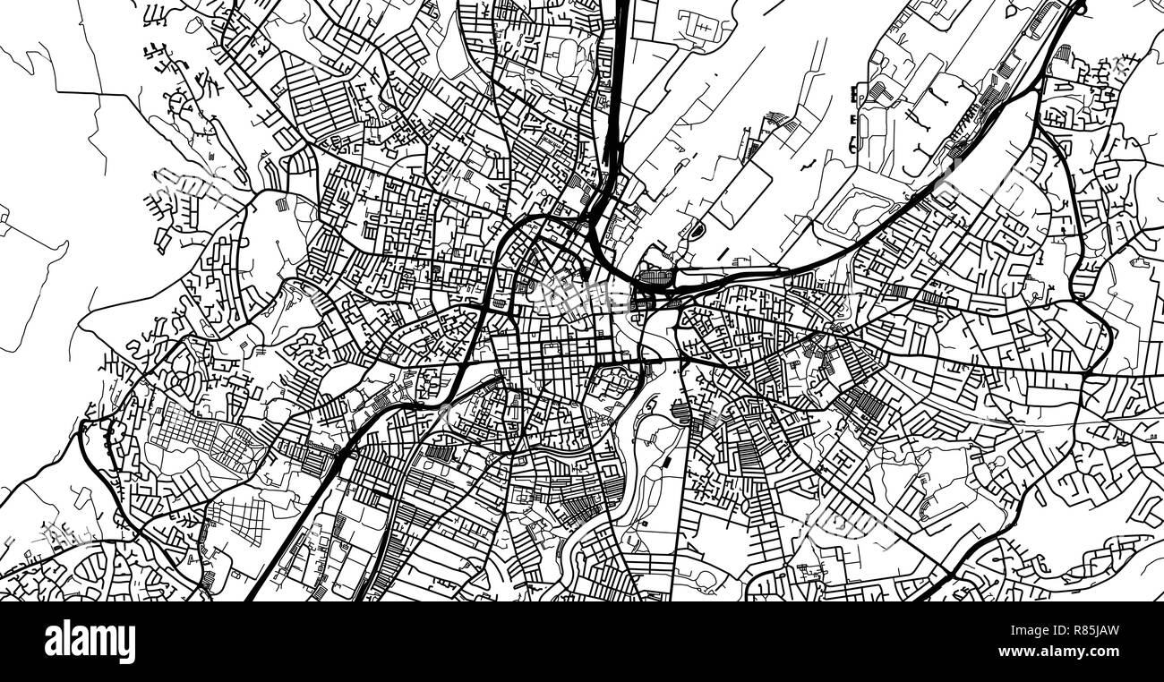 Vecteur urbain plan de la ville de Belfast, en Irlande Illustration de Vecteur