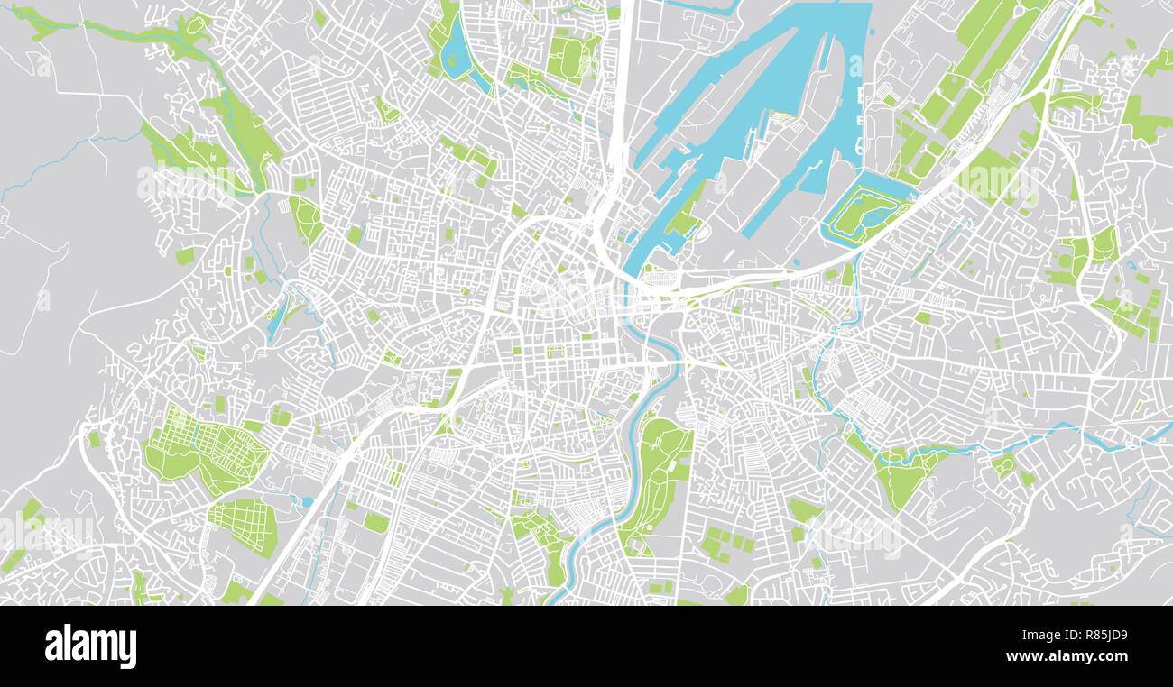 Vecteur urbain plan de la ville de Belfast, en Irlande Illustration de Vecteur