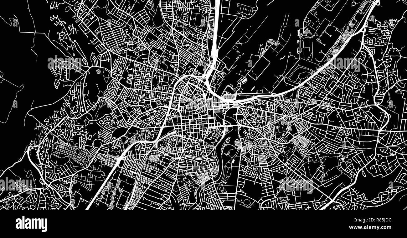 Vecteur urbain plan de la ville de Belfast, en Irlande Illustration de Vecteur