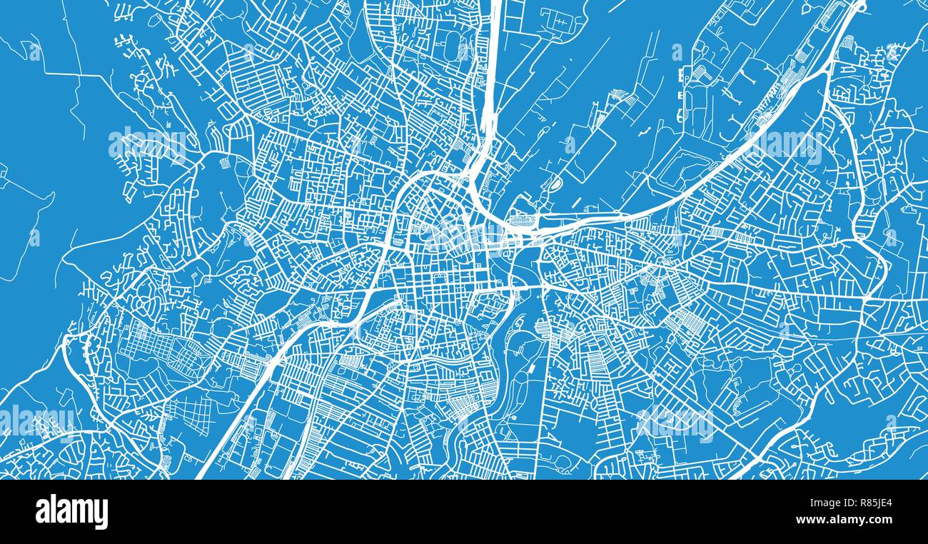 Vecteur urbain plan de la ville de Belfast, en Irlande Illustration de Vecteur