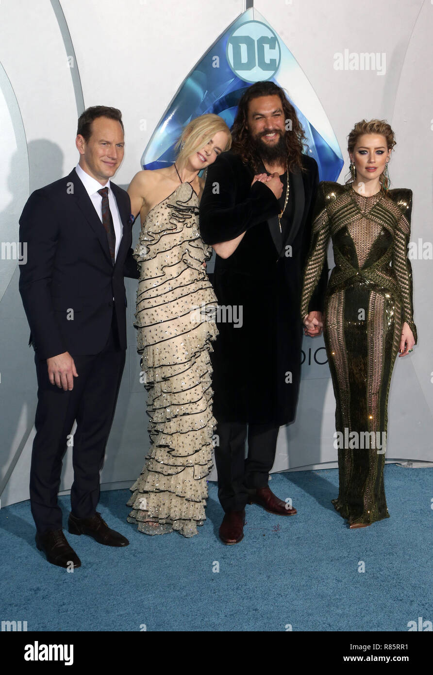 HOLLYWOOD, CA - 12 DÉCEMBRE : Patrick Wilson, Nicole Kidman, Jason Momoa, l'Ambre a entendu, à première de Warner Bros Pictures' 'Aquaman" au théâtre chinois de Grauman à Hollywood, Californie le 12 décembre 2018. Credit : Faye Sadou/MediaPunch Banque D'Images