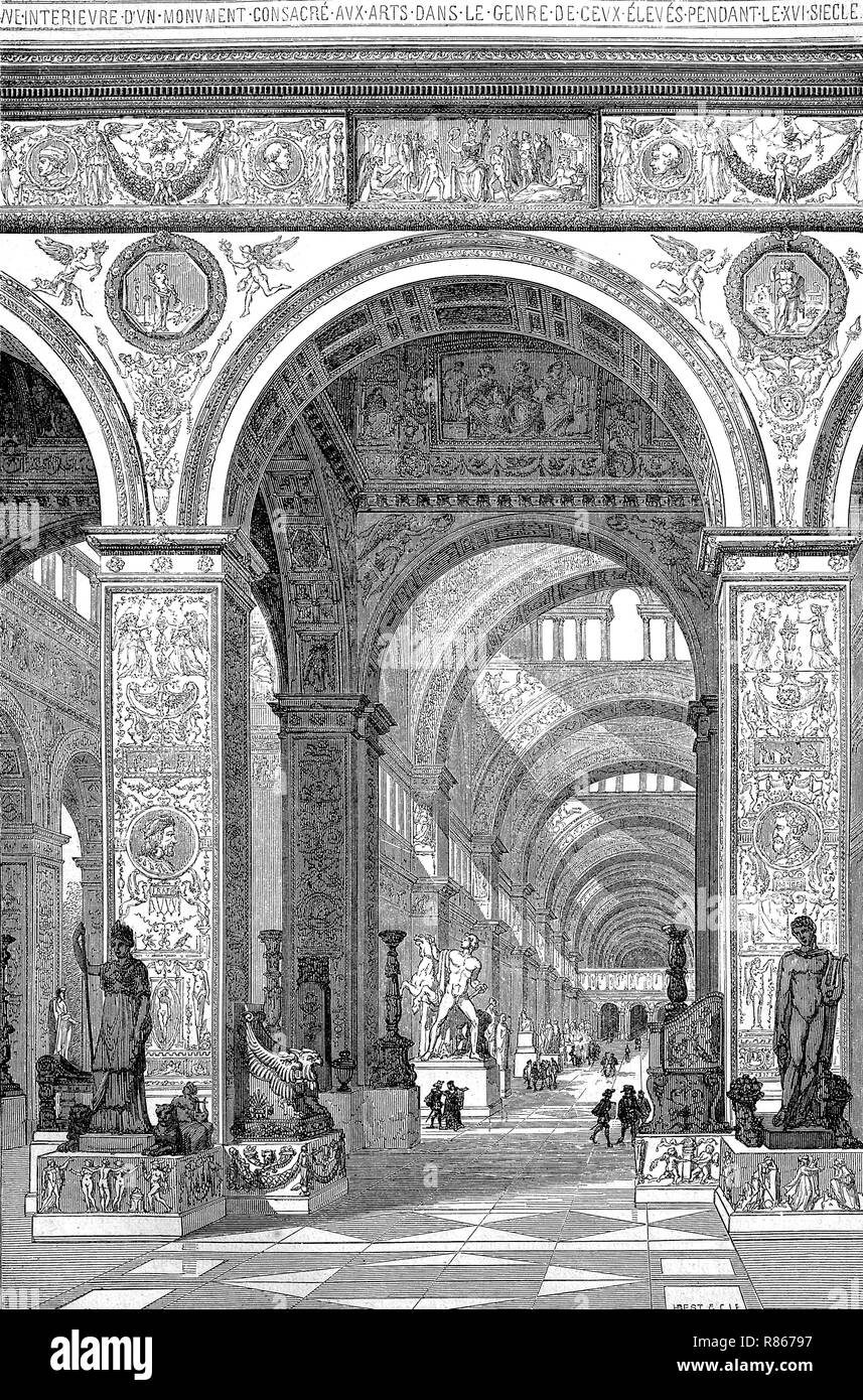 L'amélioration de la reproduction numérique, dans le musée du Louvre, Paris, France, Musée des Louvre, Frankreich, à partir d'un tirage original de l'année 1855 Banque D'Images