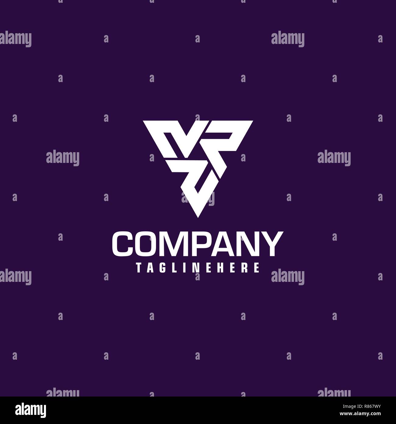 R ou N Lettre modèle Logo Triangle Illustration de Vecteur