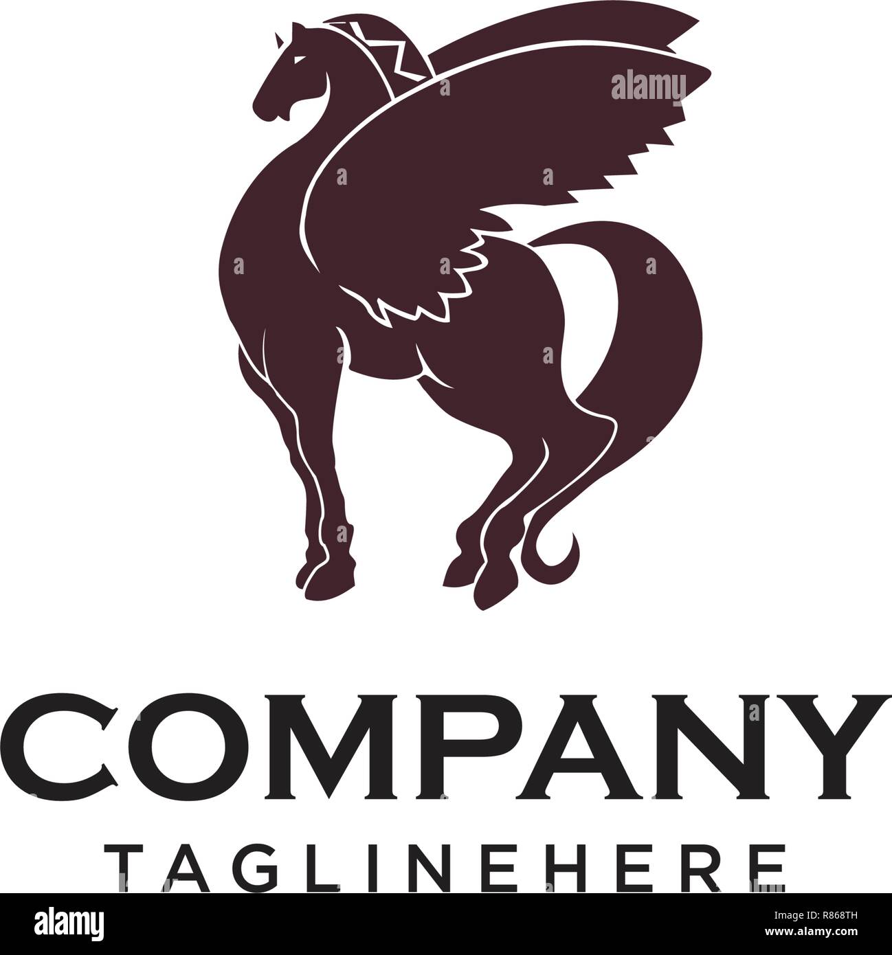 Logo cheval pegasus aile Illustration de Vecteur